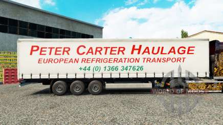 Skin Peter Carter Haulage on curtain semi-trailer for Euro Truck Simulator 2