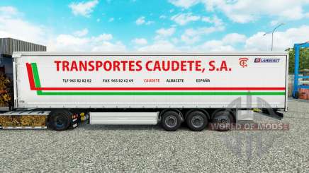 Skin Transportes Caudete S. A. curtain semi-trailer for Euro Truck Simulator 2