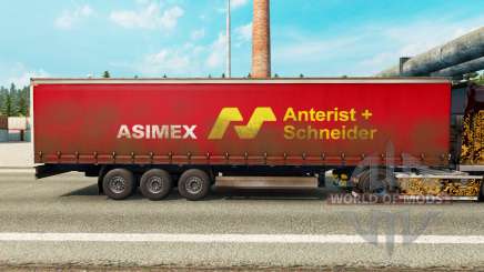 Skin Asimex on a curtain semi-trailer for Euro Truck Simulator 2