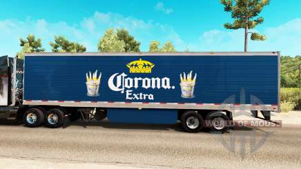 Corona Extra skin on the reefer trailer for American Truck Simulator