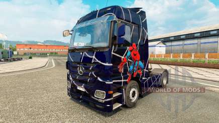 Skin Spider-Man on a tractor unit Mercedes-Benz for Euro Truck Simulator 2