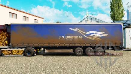 Skin J. S. Logistik AG on a curtain semi-trailer for Euro Truck Simulator 2