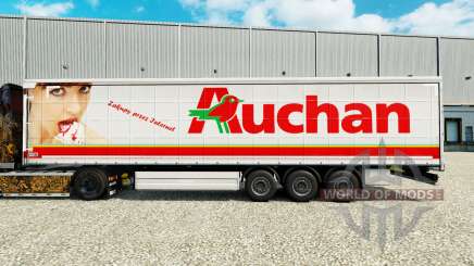 Auchan skin for curtain semi-trailer for Euro Truck Simulator 2