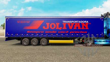 Skin Jolivan Transportes on a curtain semi-trailer for Euro Truck Simulator 2