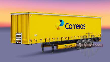 Correios skin for curtain semi-trailer for Euro Truck Simulator 2