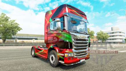 Red Effect skin for Scania truck for Euro Truck Simulator 2