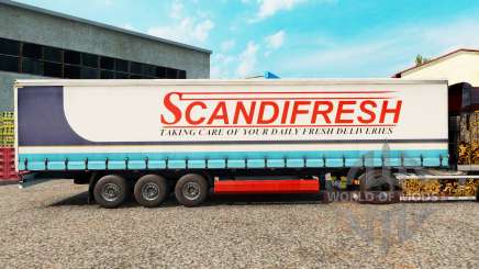 Skin Scandifresh on a curtain semi-trailer for Euro Truck Simulator 2