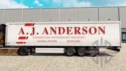 Skin A. J. Anderson on a curtain semi-trailer for Euro Truck Simulator 2