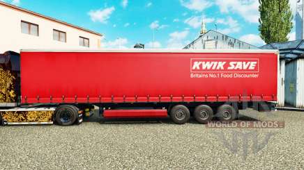 Skin Kwik Save on curtain semi-trailer for Euro Truck Simulator 2