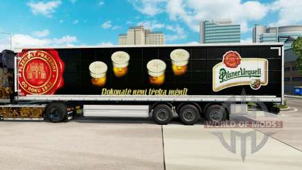 Skin Pilsner Urquell curtain semi-trailer for Euro Truck Simulator 2
