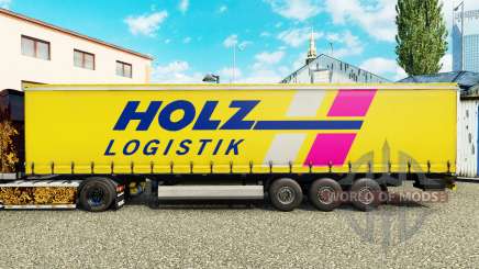 Skin Holz Logistik on a curtain semi-trailer for Euro Truck Simulator 2