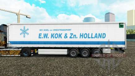 Skin E. W. Kok & Zn in Holland curtain semi-trailer for Euro Truck Simulator 2