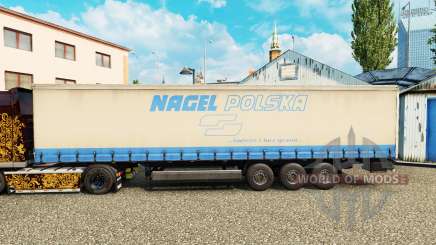 The skin on Nagel Polska curtain semi-trailer for Euro Truck Simulator 2