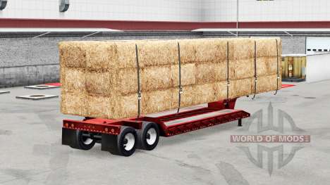 Low-frame trawl with a load of bales for American Truck Simulator