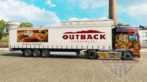 Skin Outback Steakhouse on a curtain semi-traile for Euro Truck Simulator 2