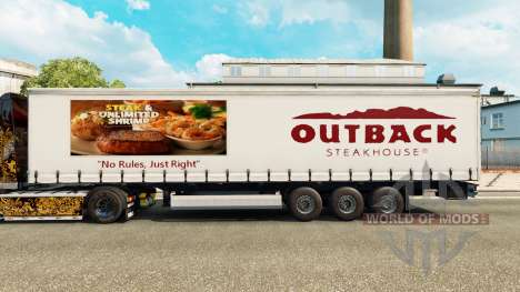Skin Outback Steakhouse on a curtain semi-traile for Euro Truck Simulator 2