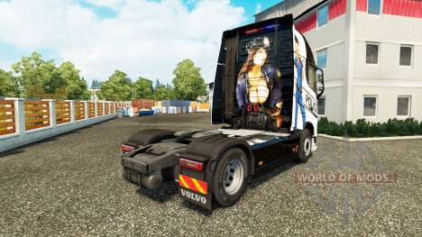 Sexy Police skin for Volvo truck for Euro Truck Simulator 2