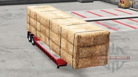 Low-frame trawl with a load of bales for American Truck Simulator