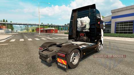 The Black and White skin for Volvo truck for Euro Truck Simulator 2
