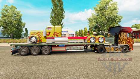 Semi-trailer-platform truck Peterbilt for Euro Truck Simulator 2