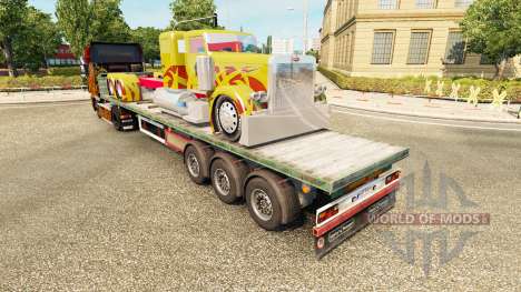 Semi-trailer-platform truck Peterbilt for Euro Truck Simulator 2