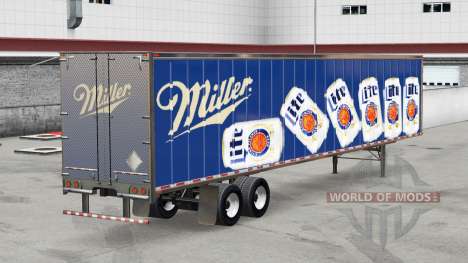 All-metal semitrailer Miller Lite for American Truck Simulator