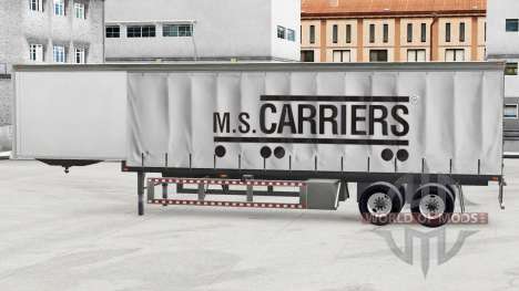 Skin M. S. Carriers on a curtain semi-trailer for American Truck Simulator