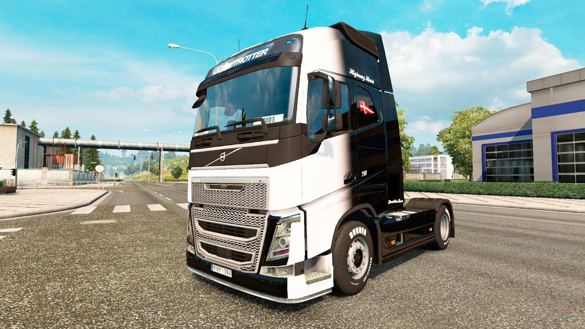 The Black and White skin for Volvo truck for Euro Truck
