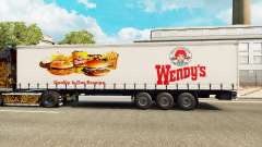 Wendys skin on the trailer curtain for Euro Truck Simulator 2