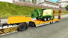 Low-frame trawl Fliegl with the baler for Euro Truck Simulator 2