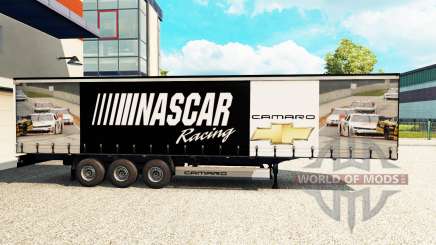 Skin NASCAR on a curtain semi-trailer for Euro Truck Simulator 2