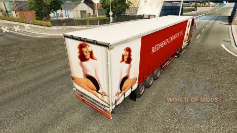 Skins Redhead Logistics on the trailer for Euro Truck Simulator 2