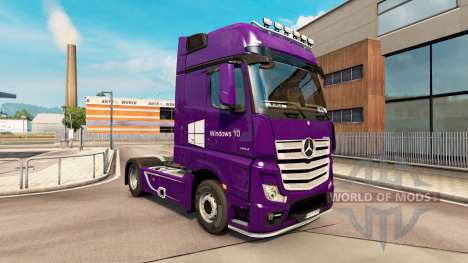 Skin Windows 10 to the towing vehicle Mercedes-B for Euro Truck Simulator 2