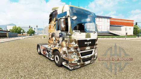 Skin Attack on Titans on tractor MAN for Euro Truck Simulator 2