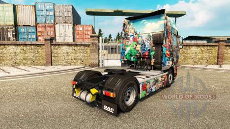 DC Comics skin for DAF truck for Euro Truck Simulator 2