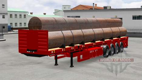 The semitrailer-platform with pipes for American Truck Simulator