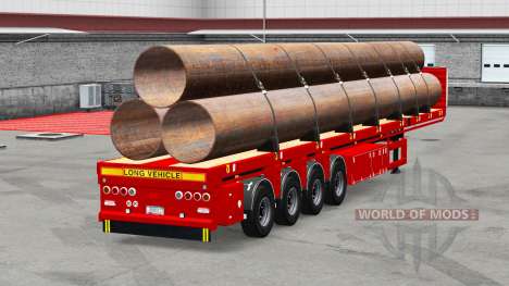 The semitrailer-platform with pipes for American Truck Simulator