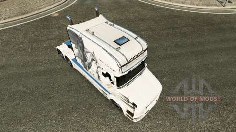 White Dragon skin for truck Scania T for Euro Truck Simulator 2