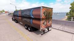 A collection of 3D skins on the trailer for American Truck Simulator