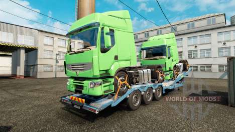 Semi trailer-car carrier with cargo trucks for Euro Truck Simulator 2