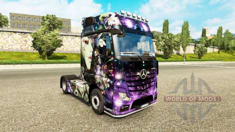 The skin of the Peach Girl on tractor Mercedes-B for Euro Truck Simulator 2