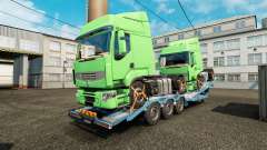 Semi trailer-car carrier with cargo trucks for Euro Truck Simulator 2