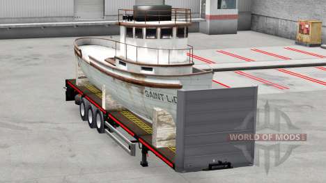 The semi-platform with the cargo for American Truck Simulator