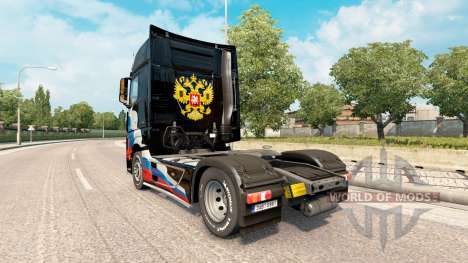 Skins Russian flag on the Mercedes-Benz Actros M for Euro Truck Simulator 2