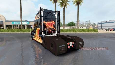 Skin In Flame on tractor Freightliner classic for American Truck Simulator