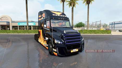 Skin In Flame on tractor Freightliner classic for American Truck Simulator