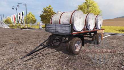 Trailer with barrels milk and water v2.0 for Farming Simulator 2013