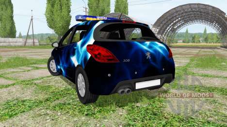 Peugeot 308 (T7) Police blue for Farming Simulator 2017