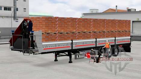 Flatbed semi trailer with cargo for American Truck Simulator
