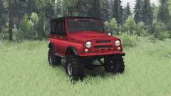 UAZ 469 black-red for Spin Tires